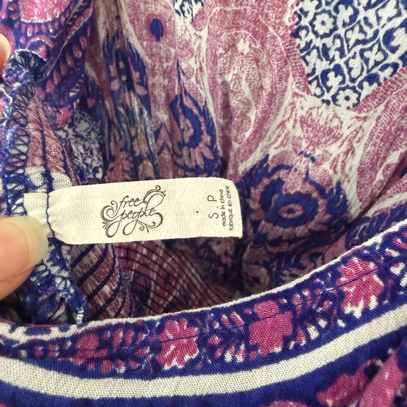 Free People Vibrant Purple and Pink Long Sleeve Dress - Picture 5 of 5